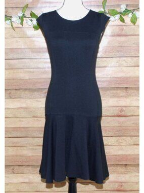 Kate Young Ladies Black Dress Size 2 Open Back Cap Sleeve Sexy LBD Whimsigoth